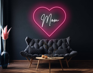 Heart Mom Neon Sign Gift and Decor for Mothers Day