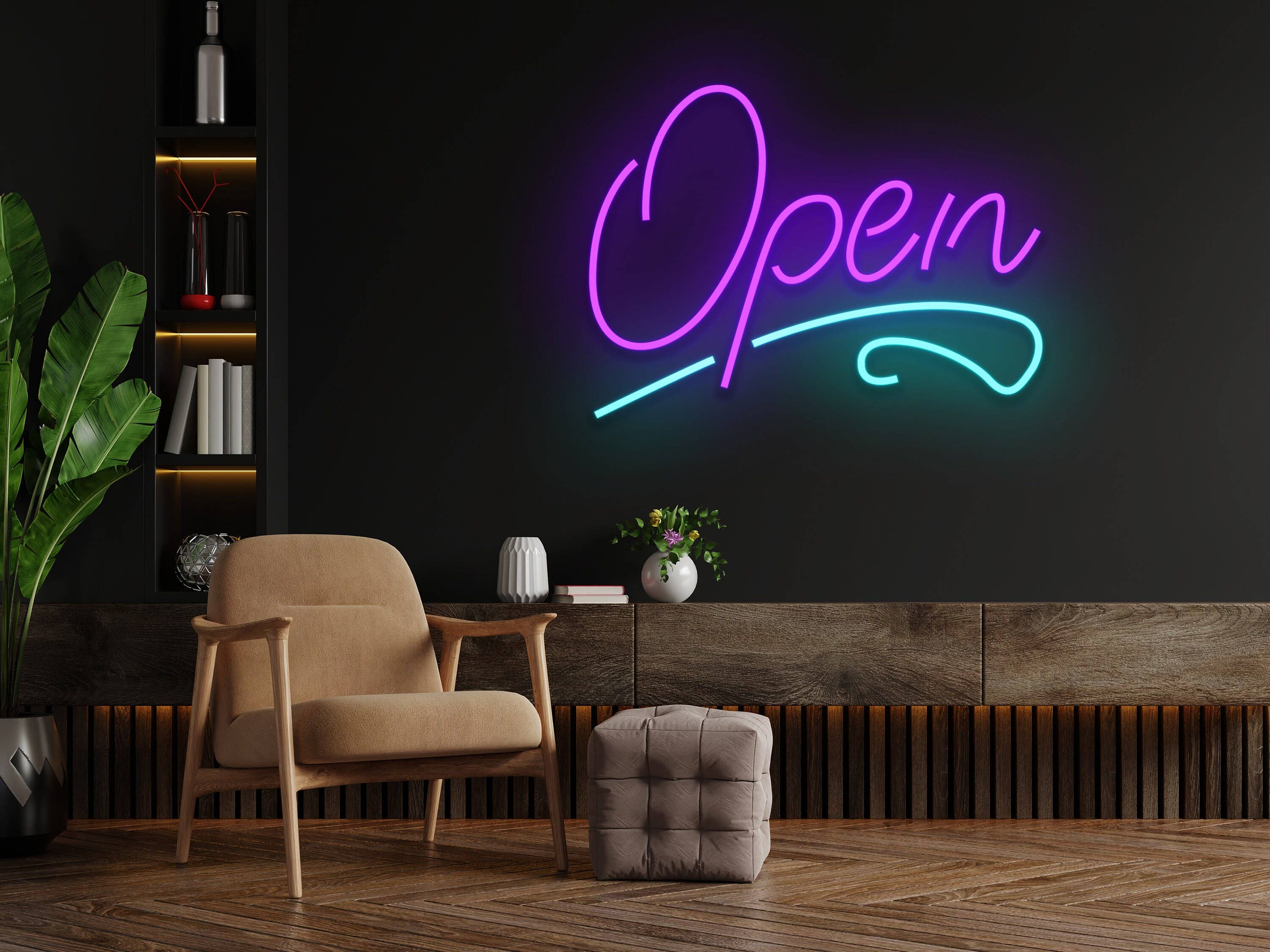 Open Neon Signs Basic Welcome Sign for Store