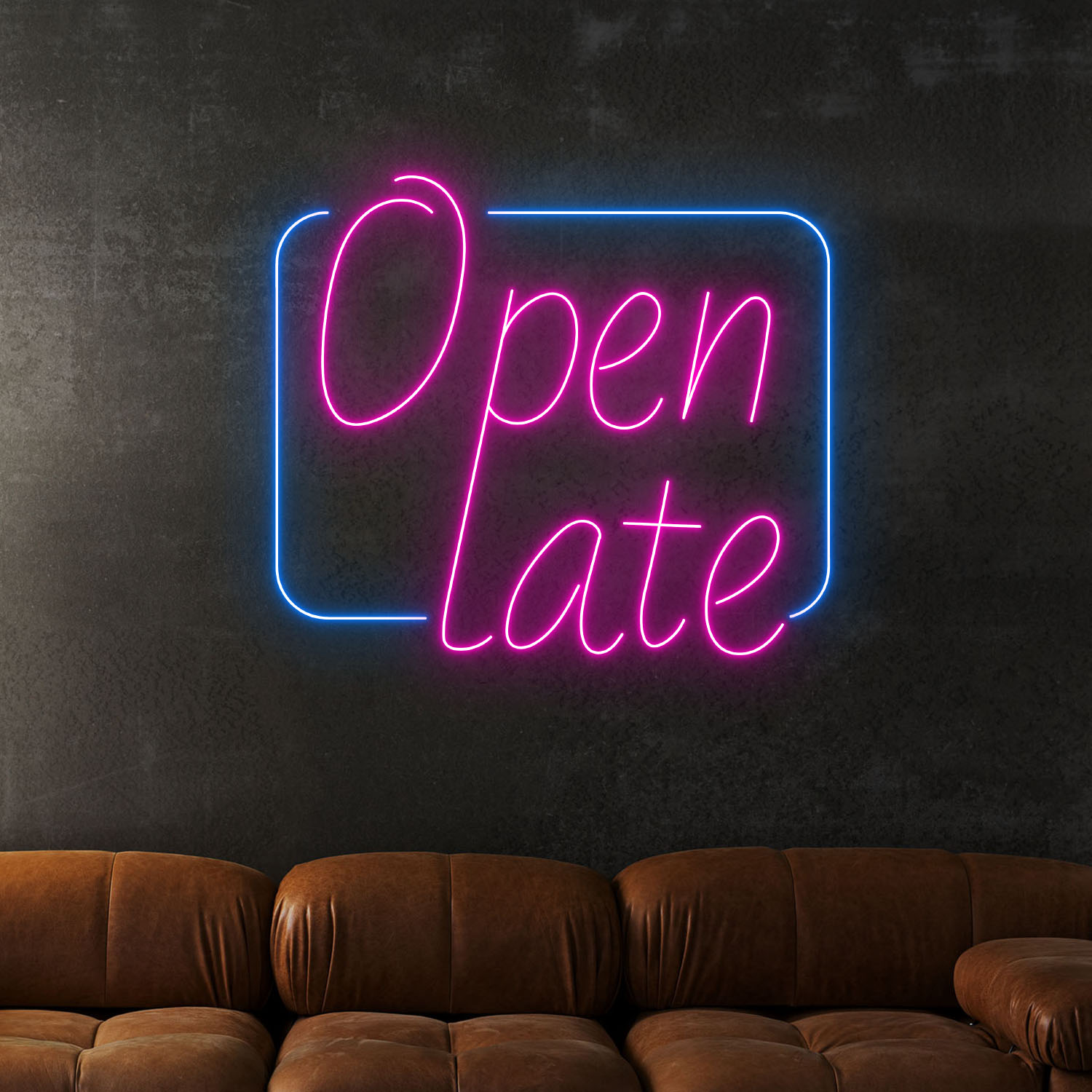 Open Late Neon Sign Shop Bar Decor