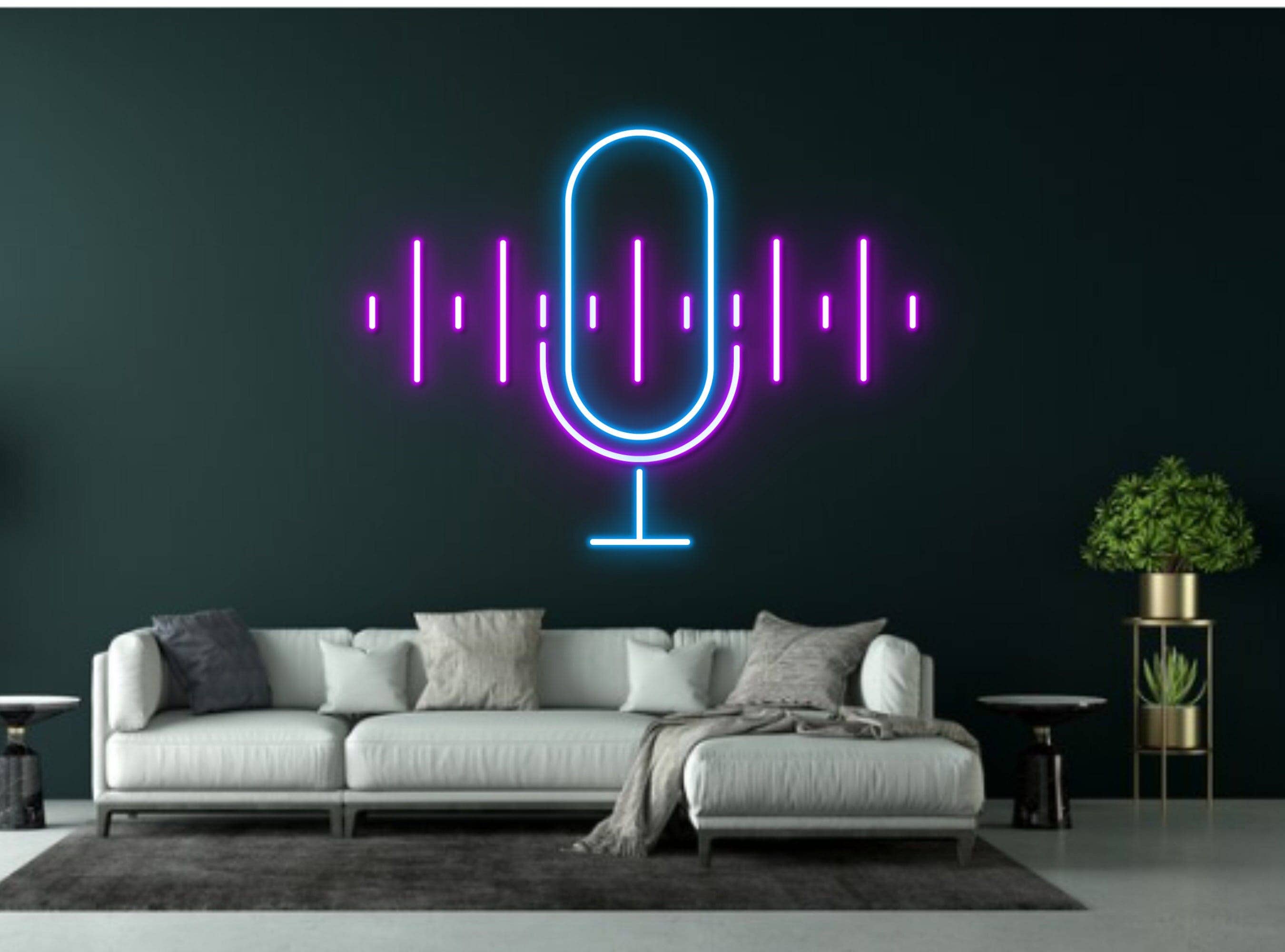 Podcast Logo Neon Sign Studio Decor