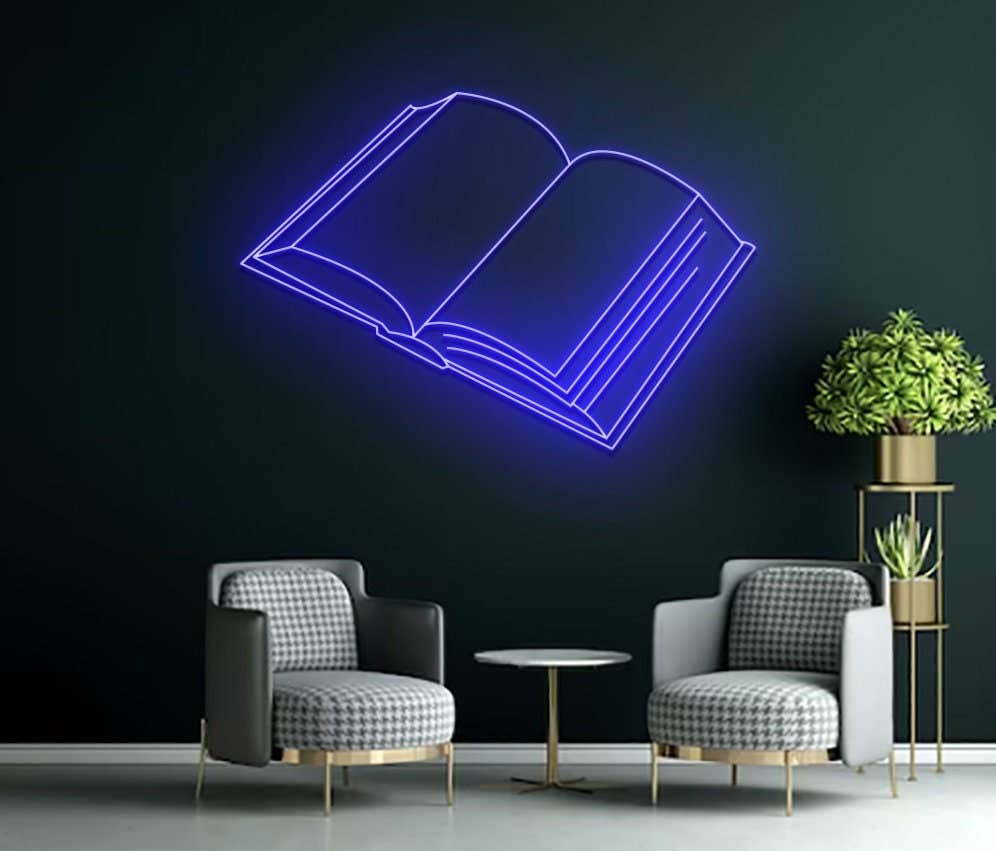 Book Line Art Neon Signs