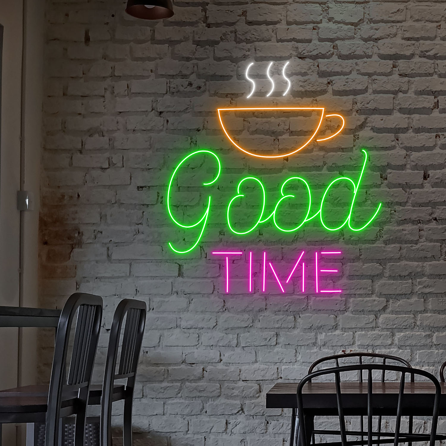 Good Time With Coffee Neon Sign Coffee Shop Wall Decor