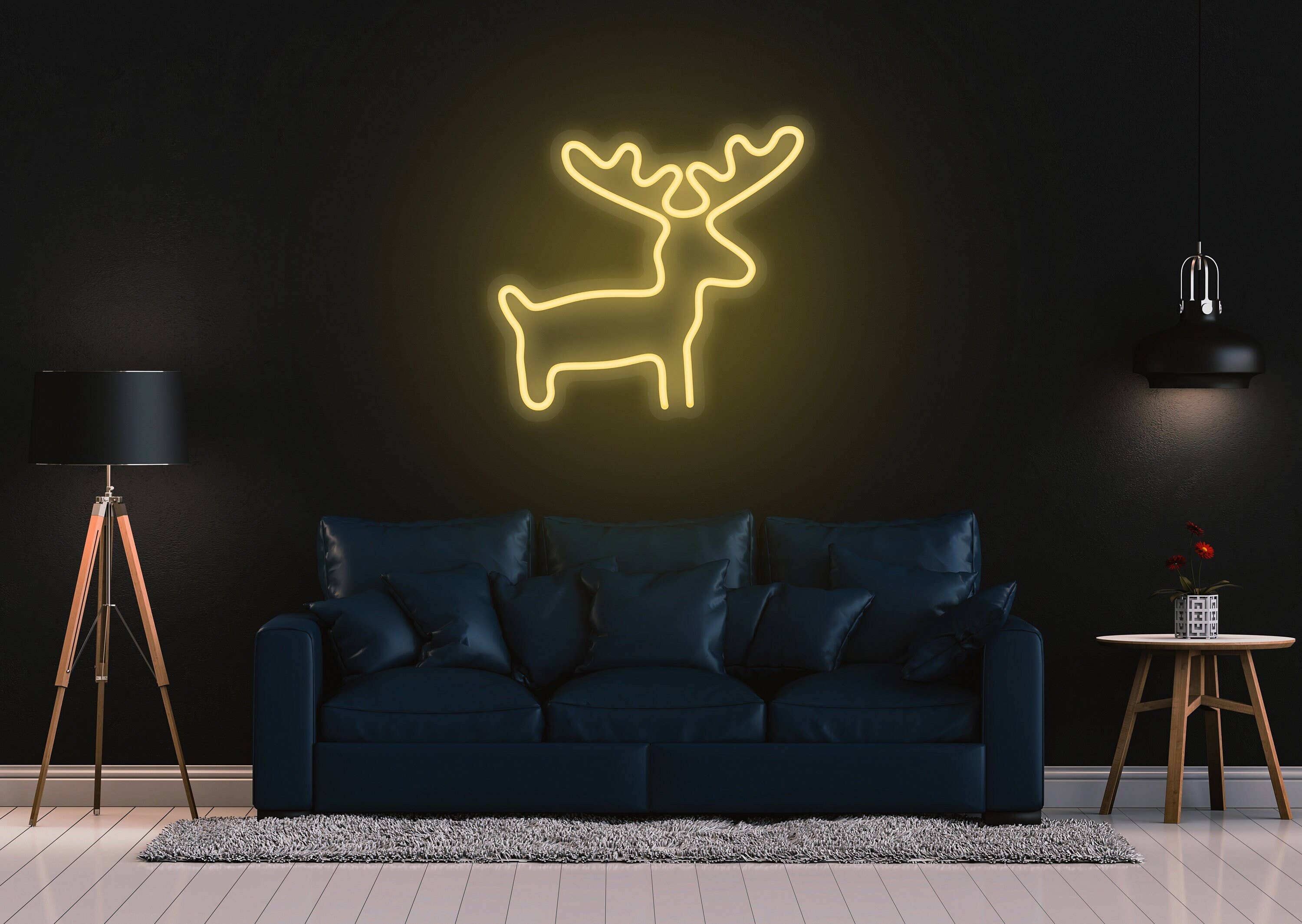 Reindeer Neon Sign Christmas Neon Signs Decor