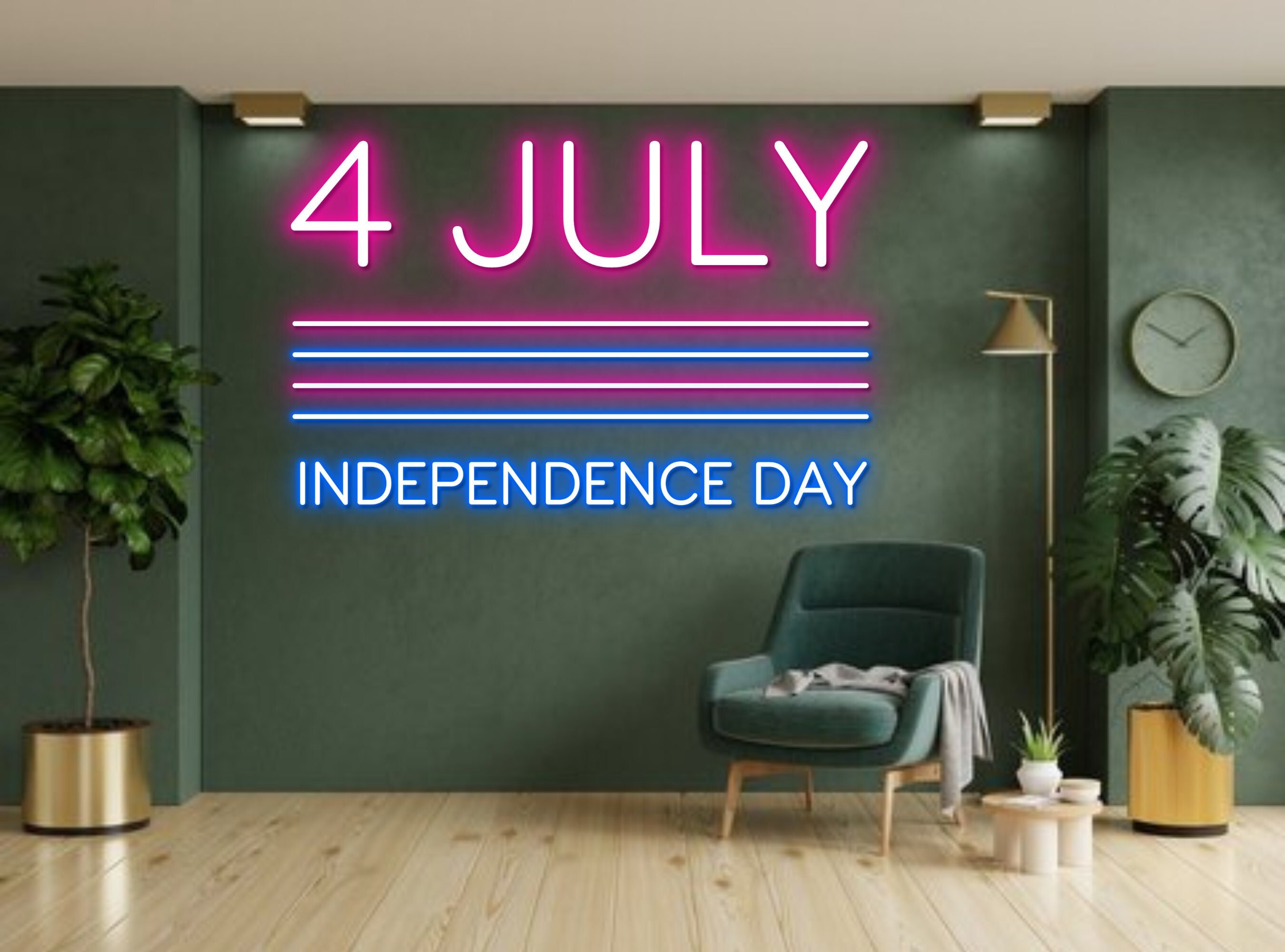 4th of July Neon Sign Wall Decor