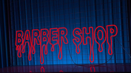 Barber Shop Typography Neon Sign