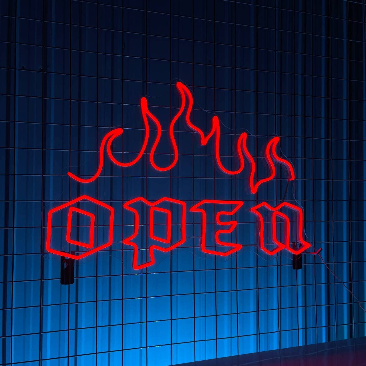 Open Fire Neon Signs Welcome Sign Decor