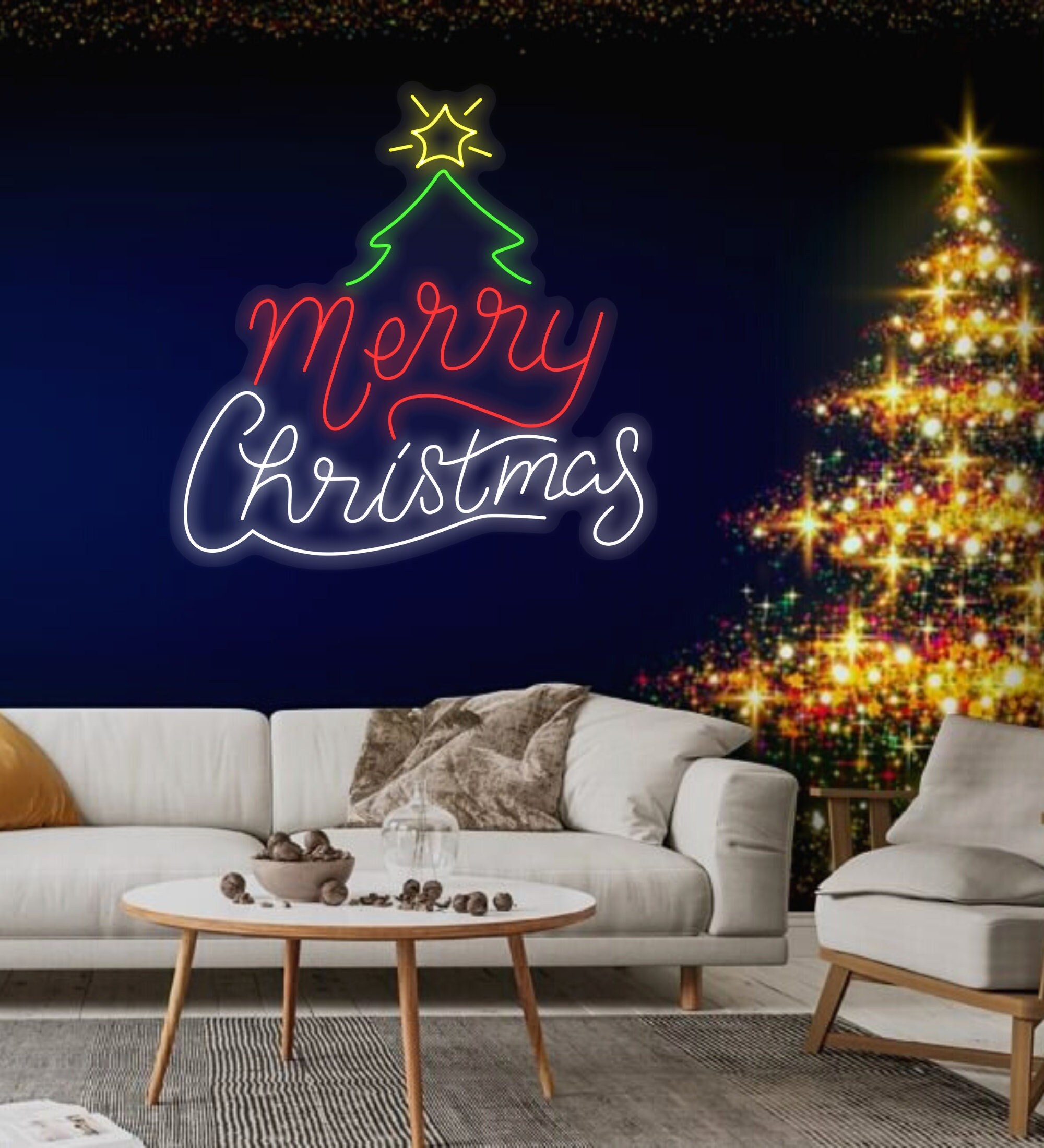 Merry Christmas Neon Sign Christmas Decoration