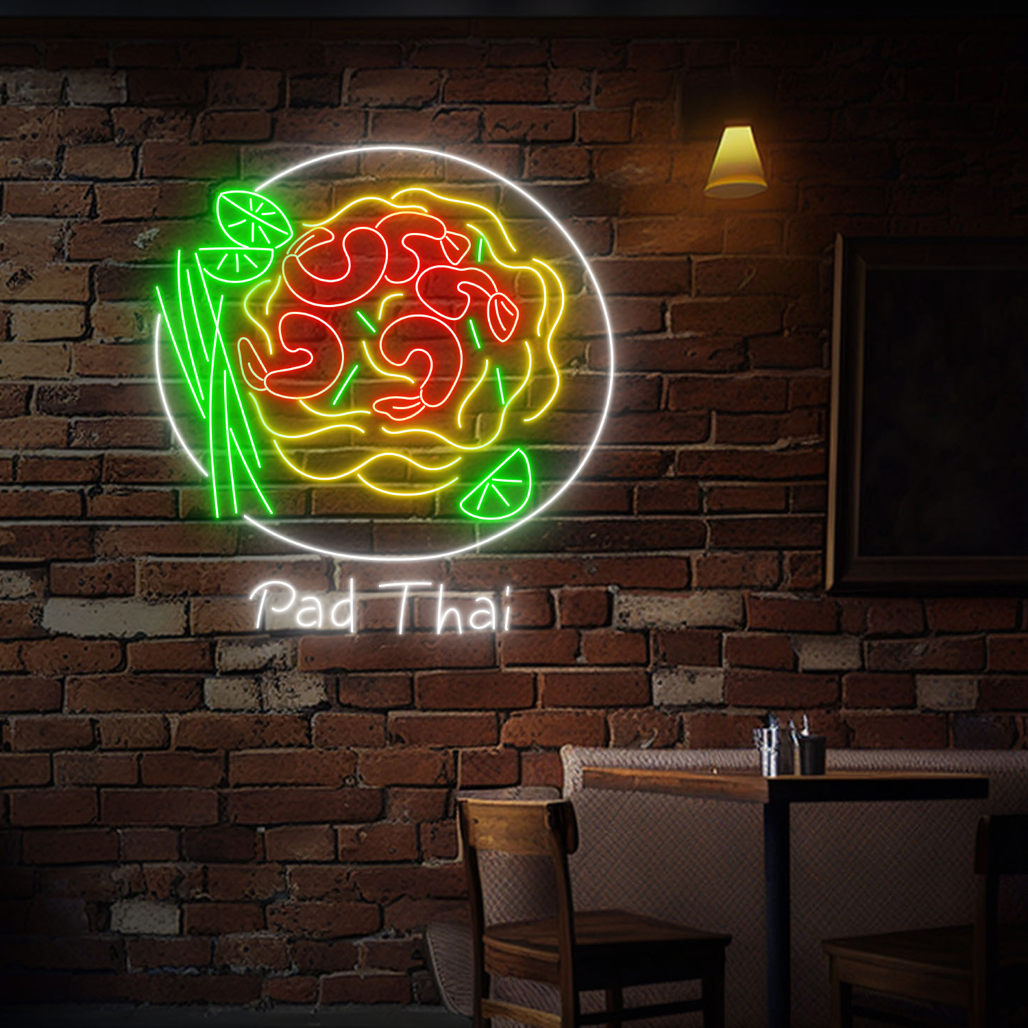 Pad Thai Neon Sign Thailand Restaurant Wall Decor