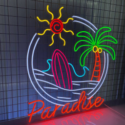 Paradise Beach View Neon Sign Summer Decor