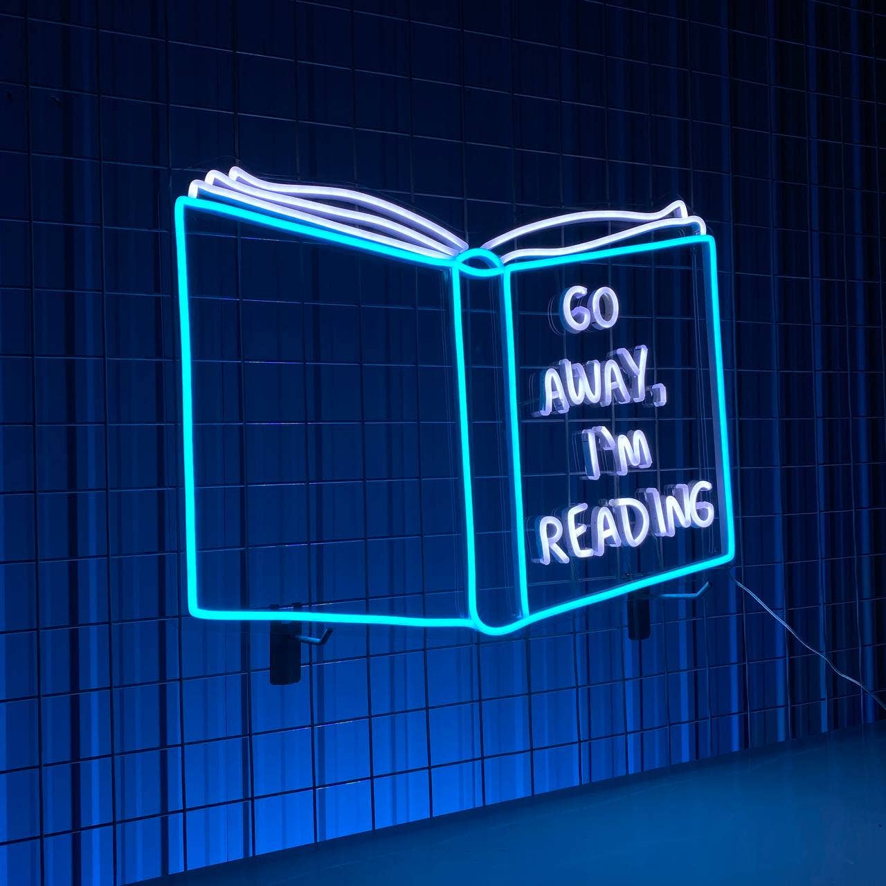 Go Away I'm Reading Neon Sign Coffee Book Store Wall Decor