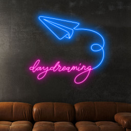 Paper Airplane Day Dreaming Neon Sign Wall Art Decor