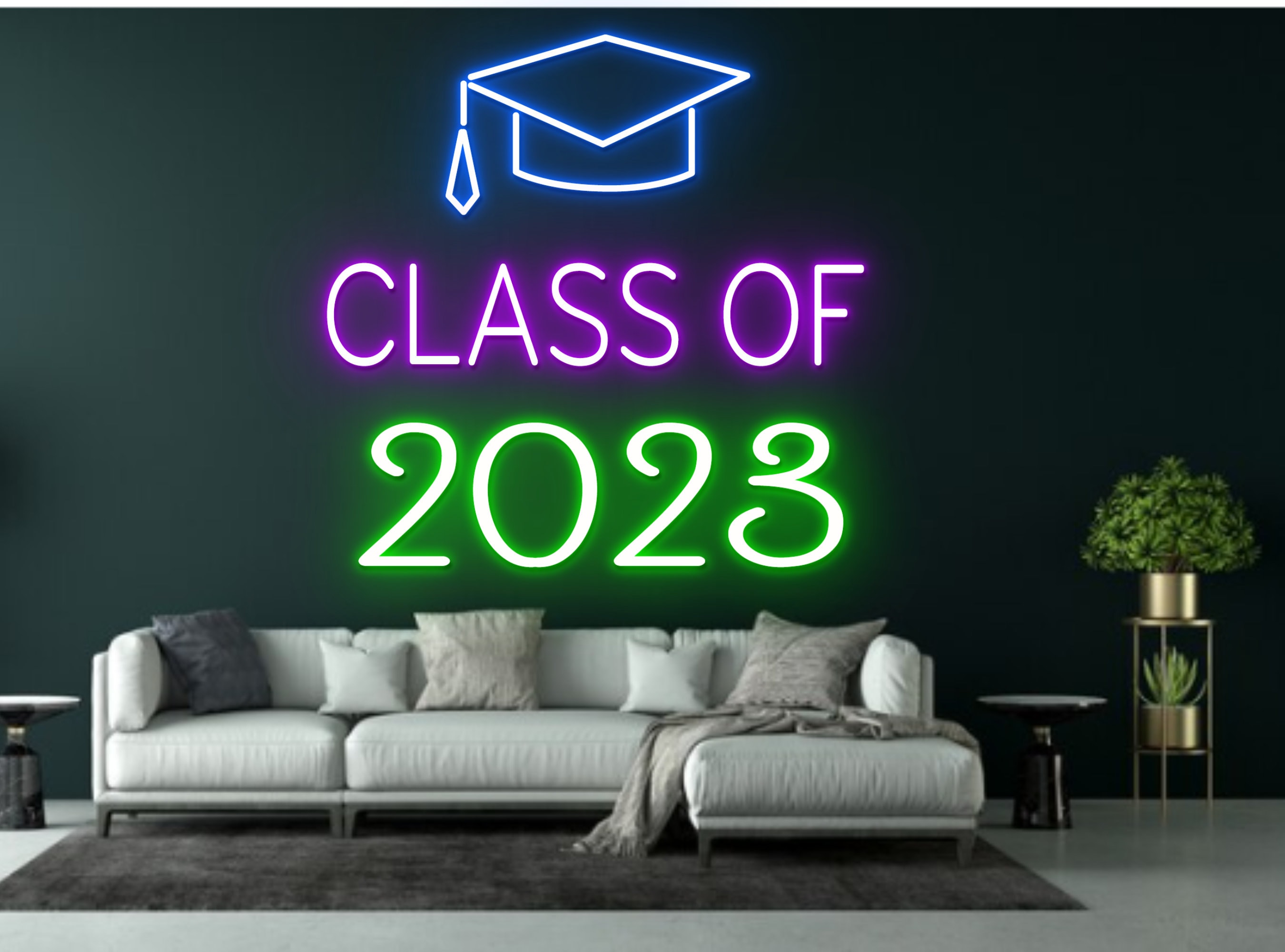 Class Of 2023 Graduates Cap Hat Neon Sign