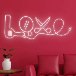 Love Hair Salon Neon Sign Hair Salon Hair Spa Wall Decor