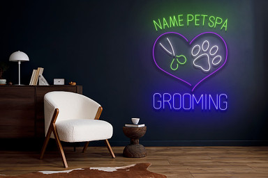 Custom Pet Spa Shop Dog Cat Neon Sign