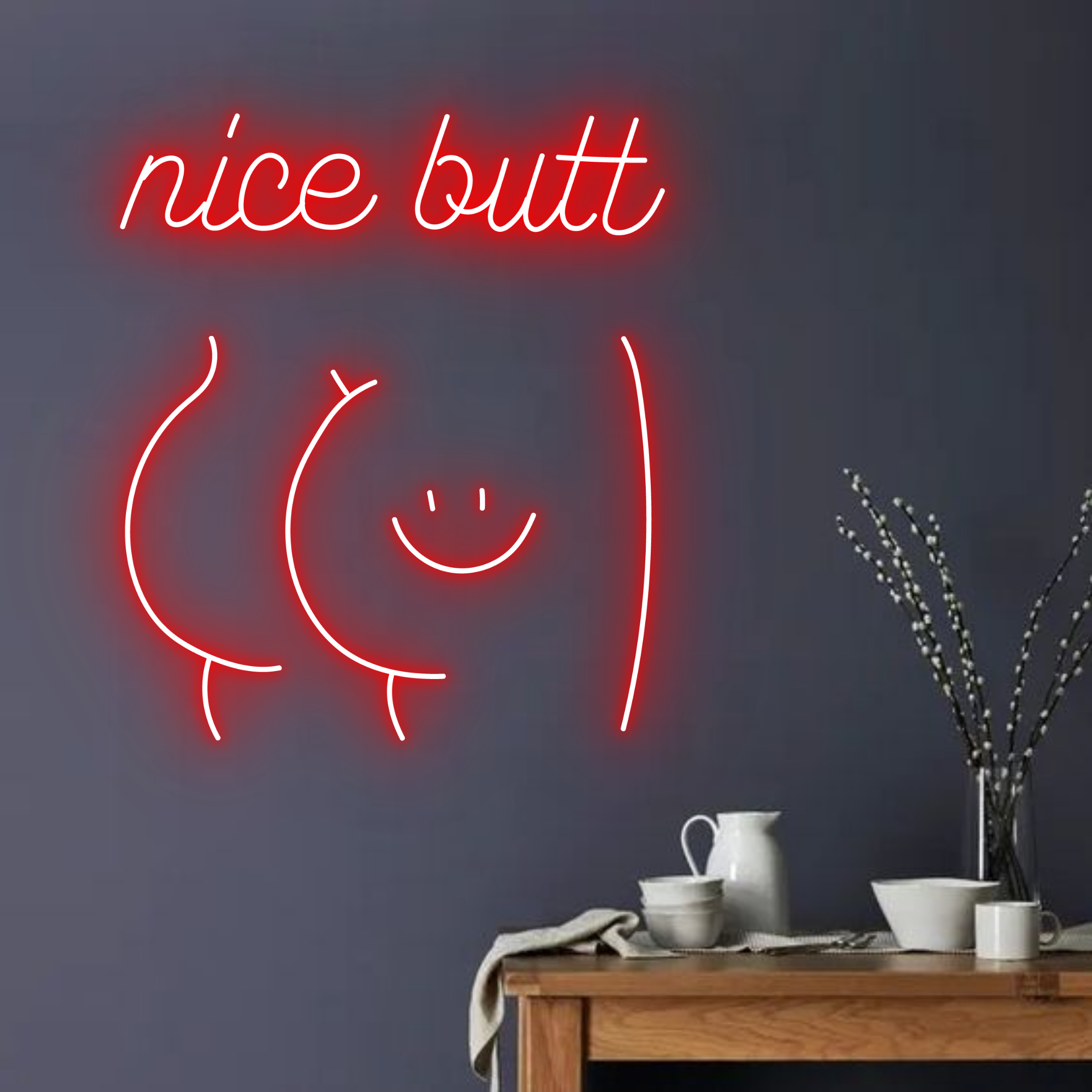 Nice Butt Neon Sign Gym Fitness Abstract Art Wall Decor