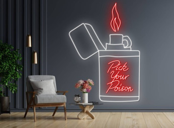 Pick Your Poison Neon Sign Smoking Cigar Art Sign