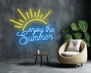 Sunshine Neon Sign Enjoy the Summer Wall Art Sign