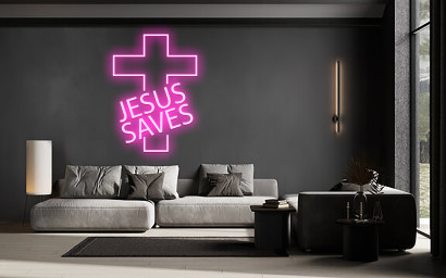 Jesus Saves Neon Sign