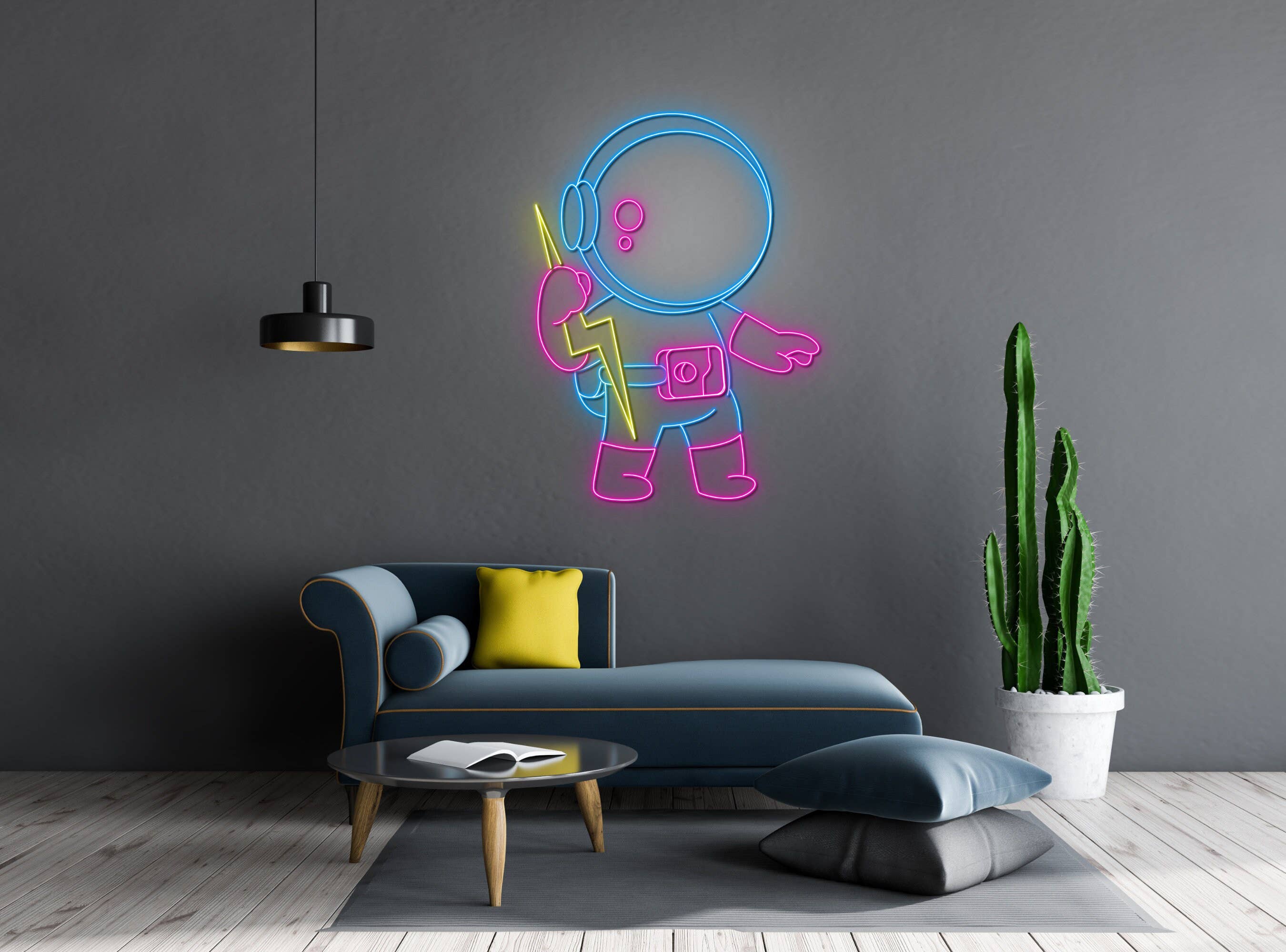 Cute Astronaut Boy Neon Sign