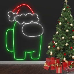 Santa Among Us Neon Sign Cartoon Game Arcade Wall Decor