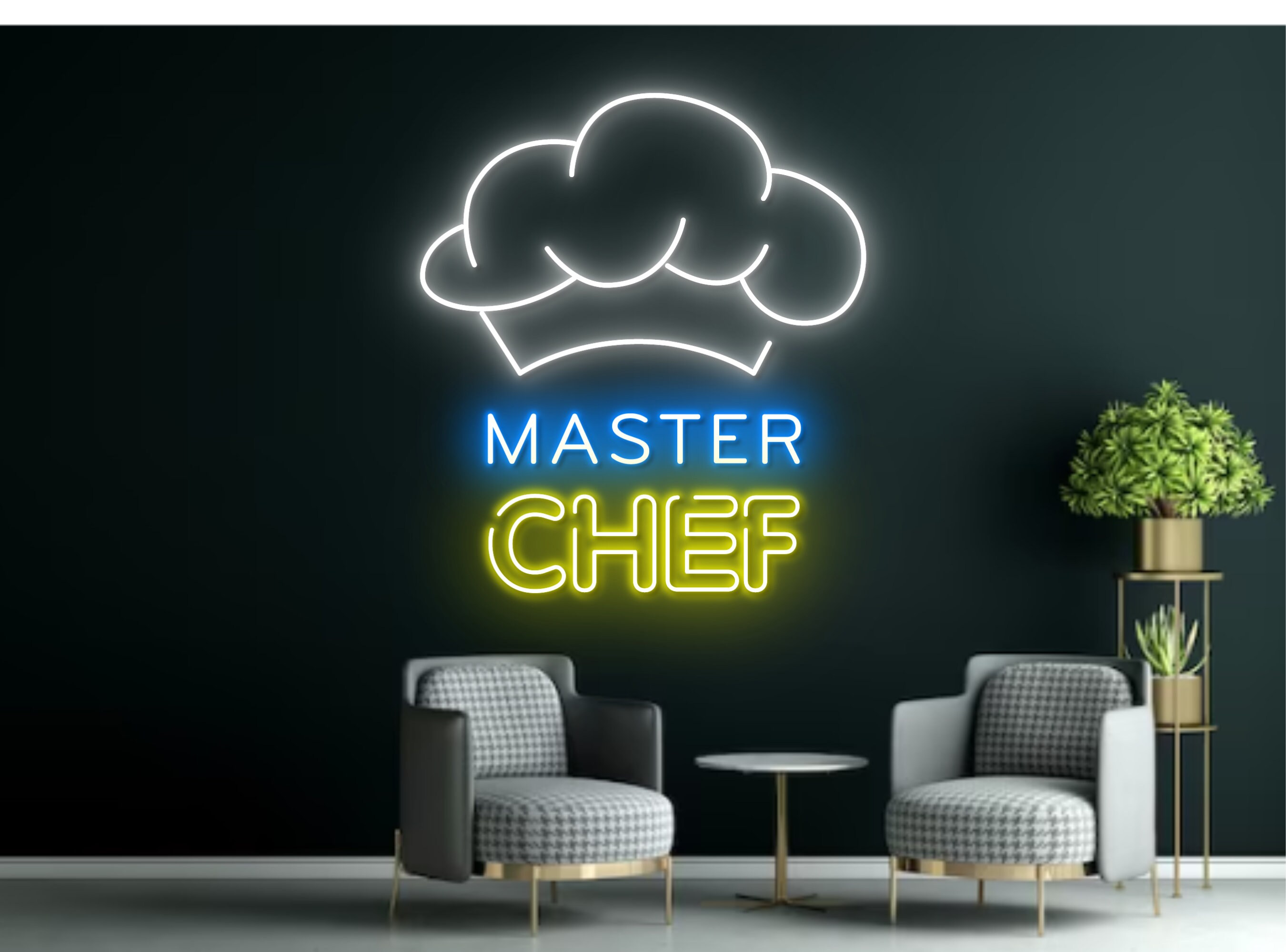 Master Chef Restaurant Welcome Neon Sign