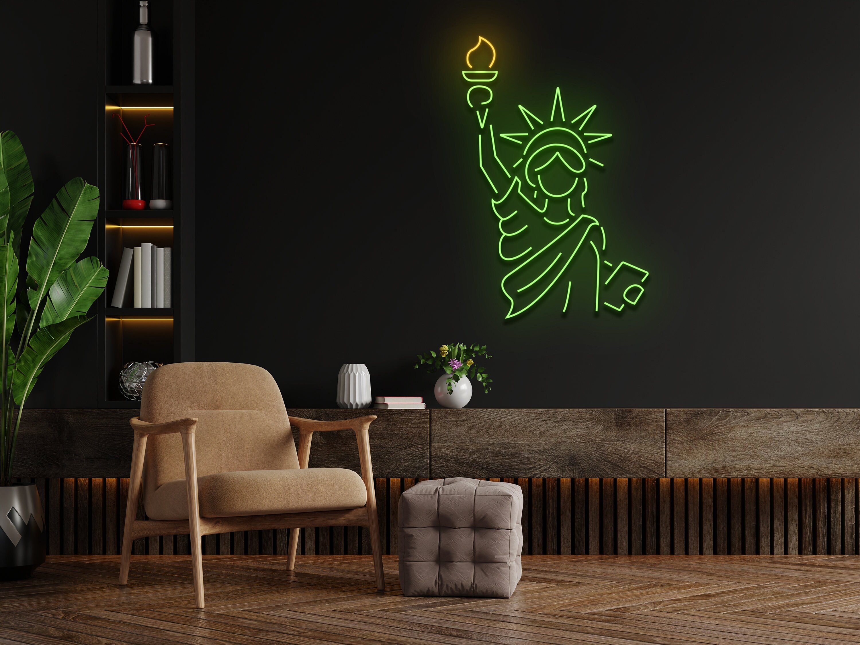 Statue of Liberty Neon Sign Wall Decor