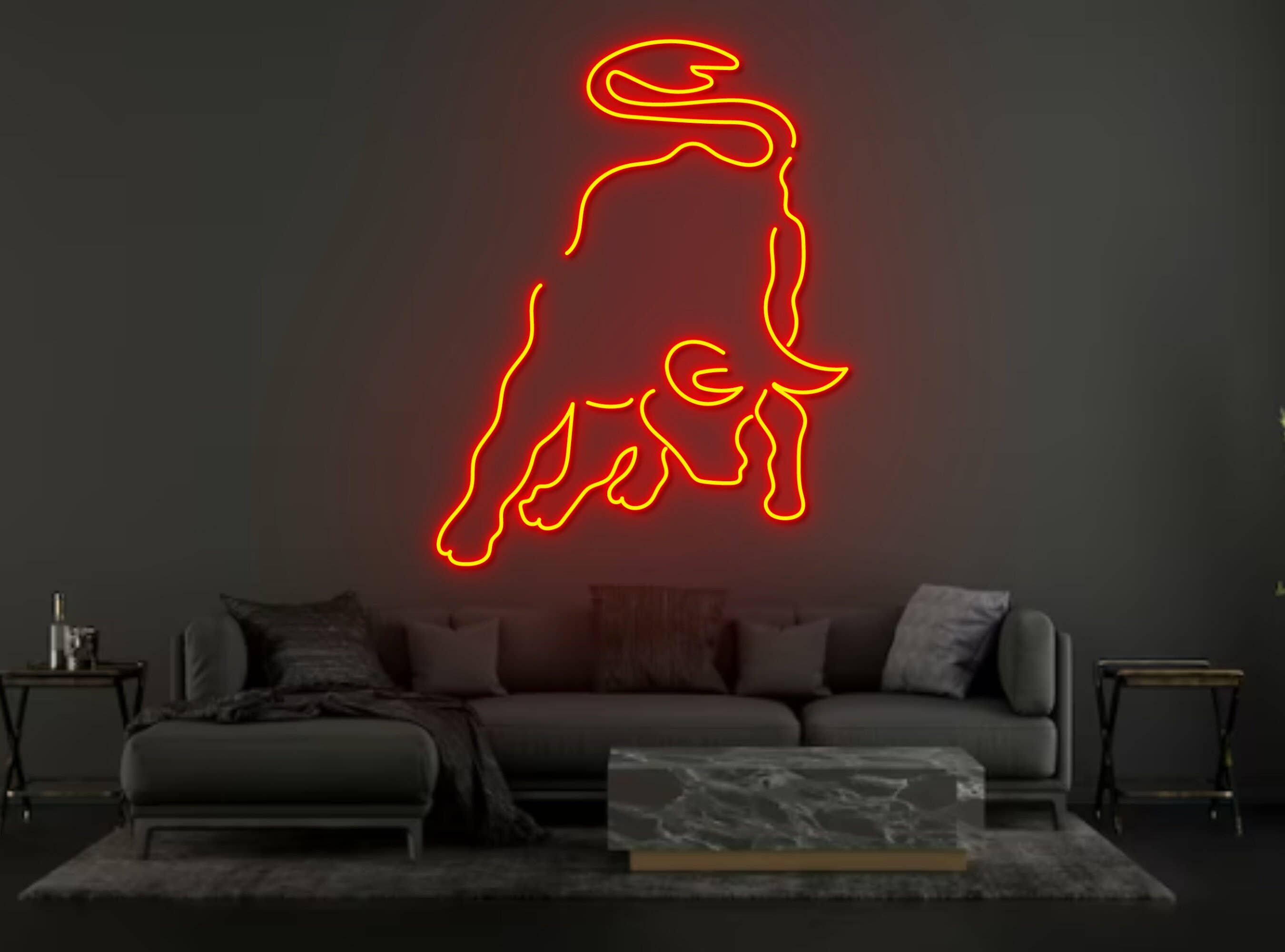 Longhorn Back Bull Neon Sign Western Style Home Decor