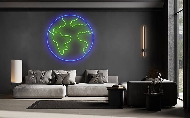 Earth Neon Signs Class Room Decor