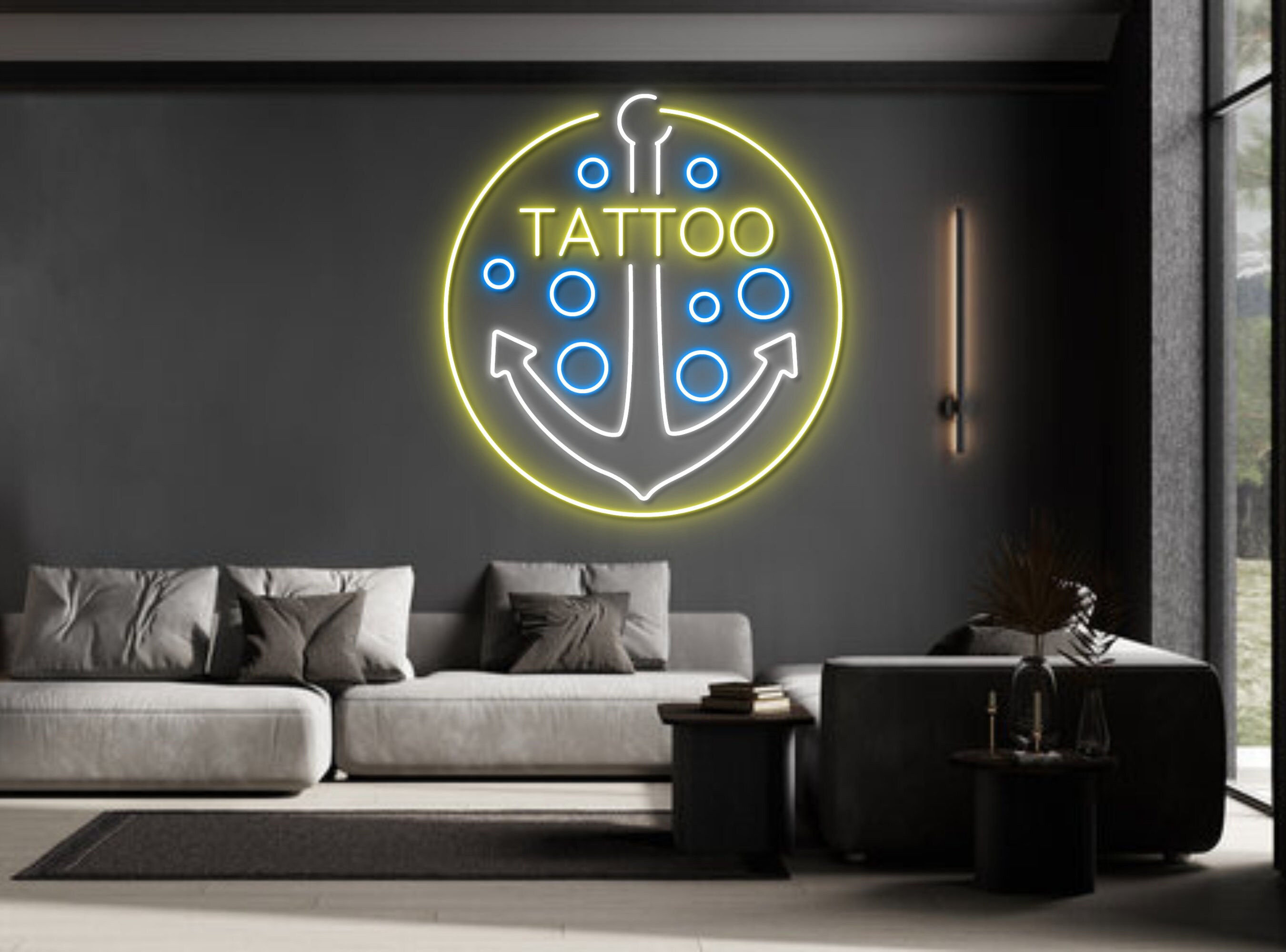 Tattoo Anchor Neon Sign Wall Decor