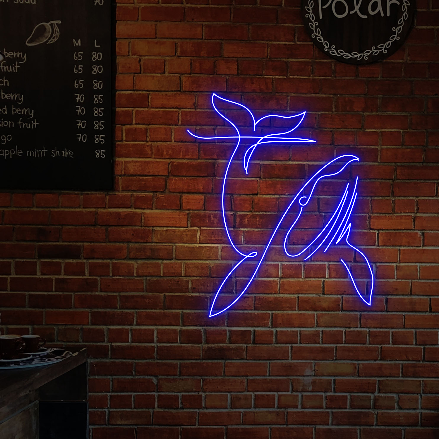 Whale Line Art Neon Sign Wall Decor