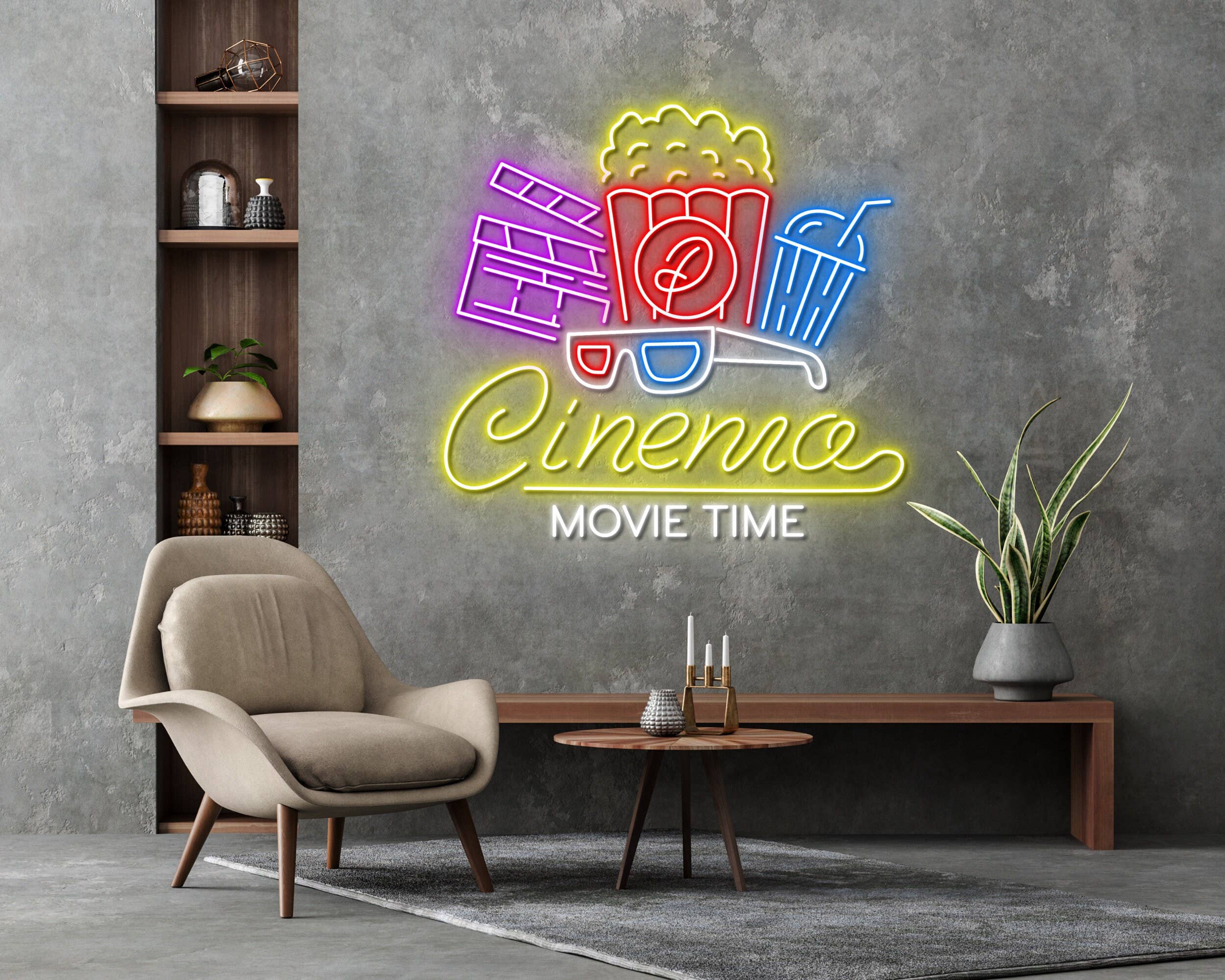 Cinema Movie Time Neon Sign Film Wall Decor