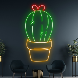 Succulent Planter Neon Signs Plan Flower Shop Wall Decor