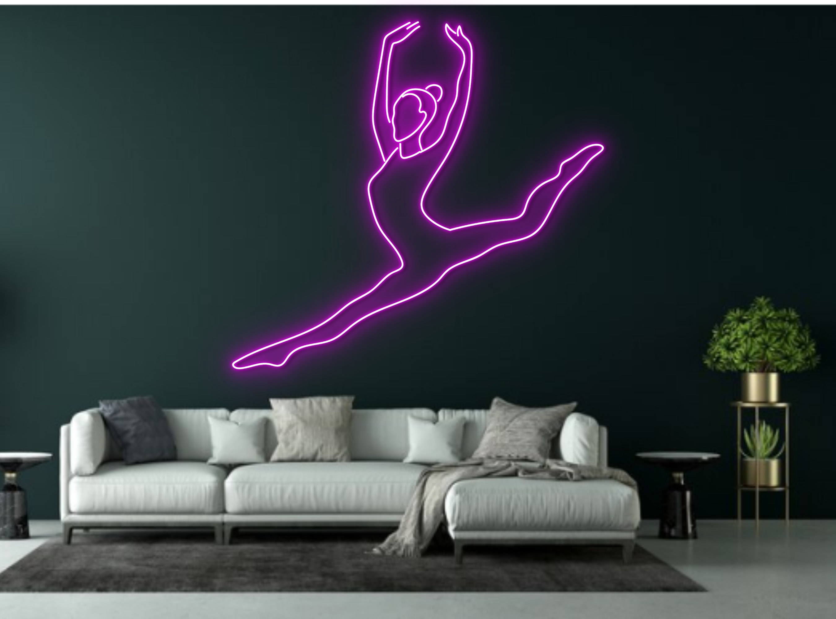 Female Gymnastics Neon Sign Gymnast Name Sign