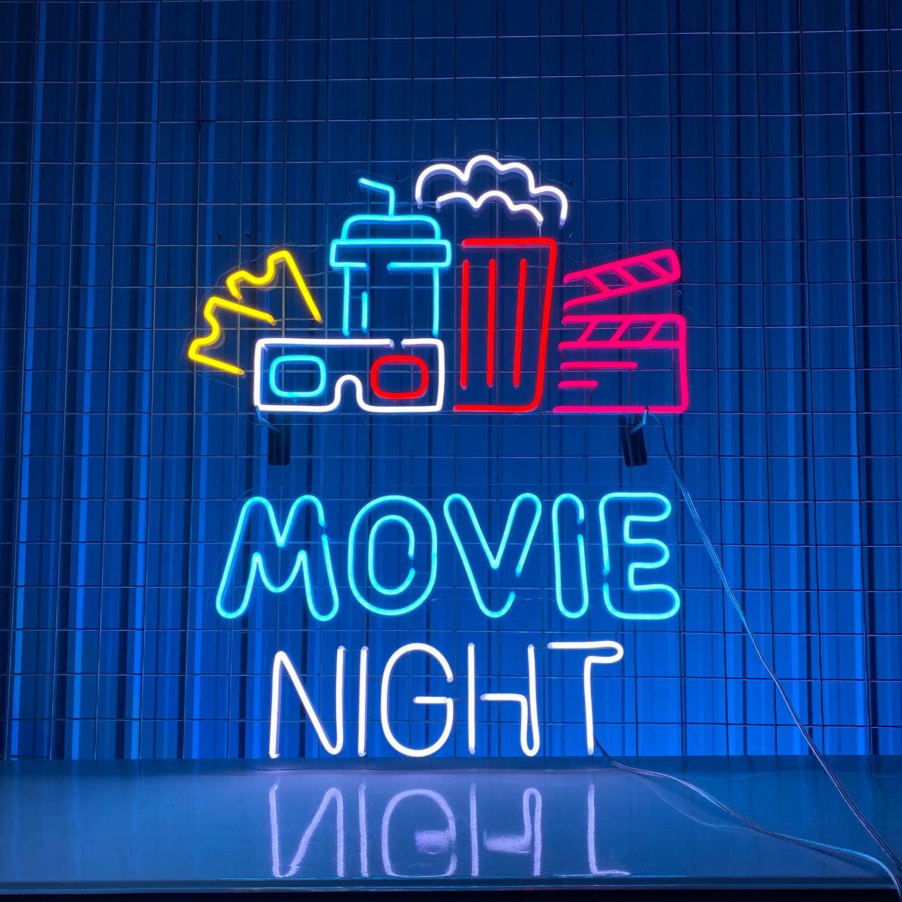 Movie Night Neon Sign Cinema Movie Theatre Wall Decor