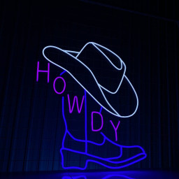 Howdy Cowboy Boots Neon Sign Wall Art Long-lasting Decor