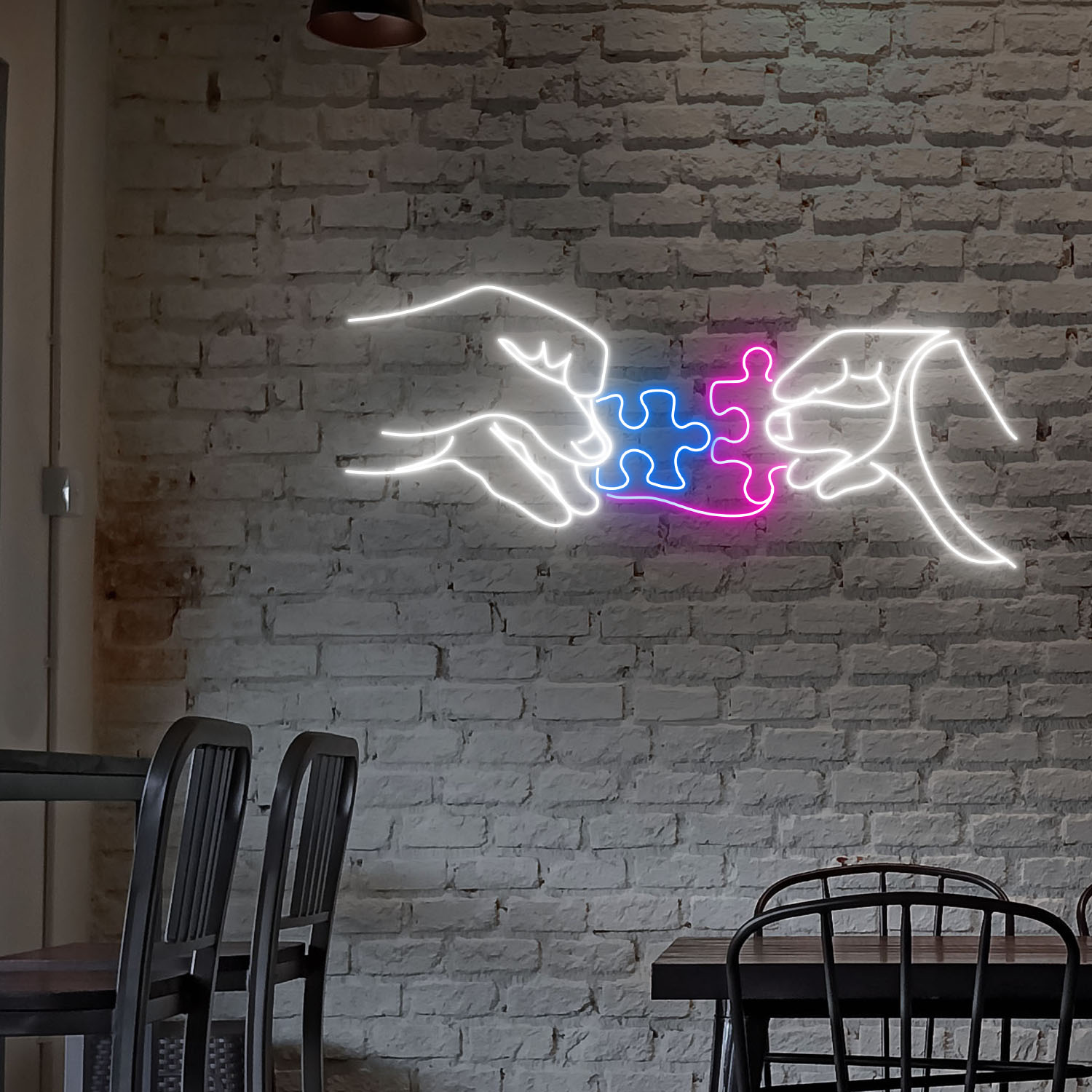 Puzzle Neon Sign Couple Puzzle Wall Art Home Decor