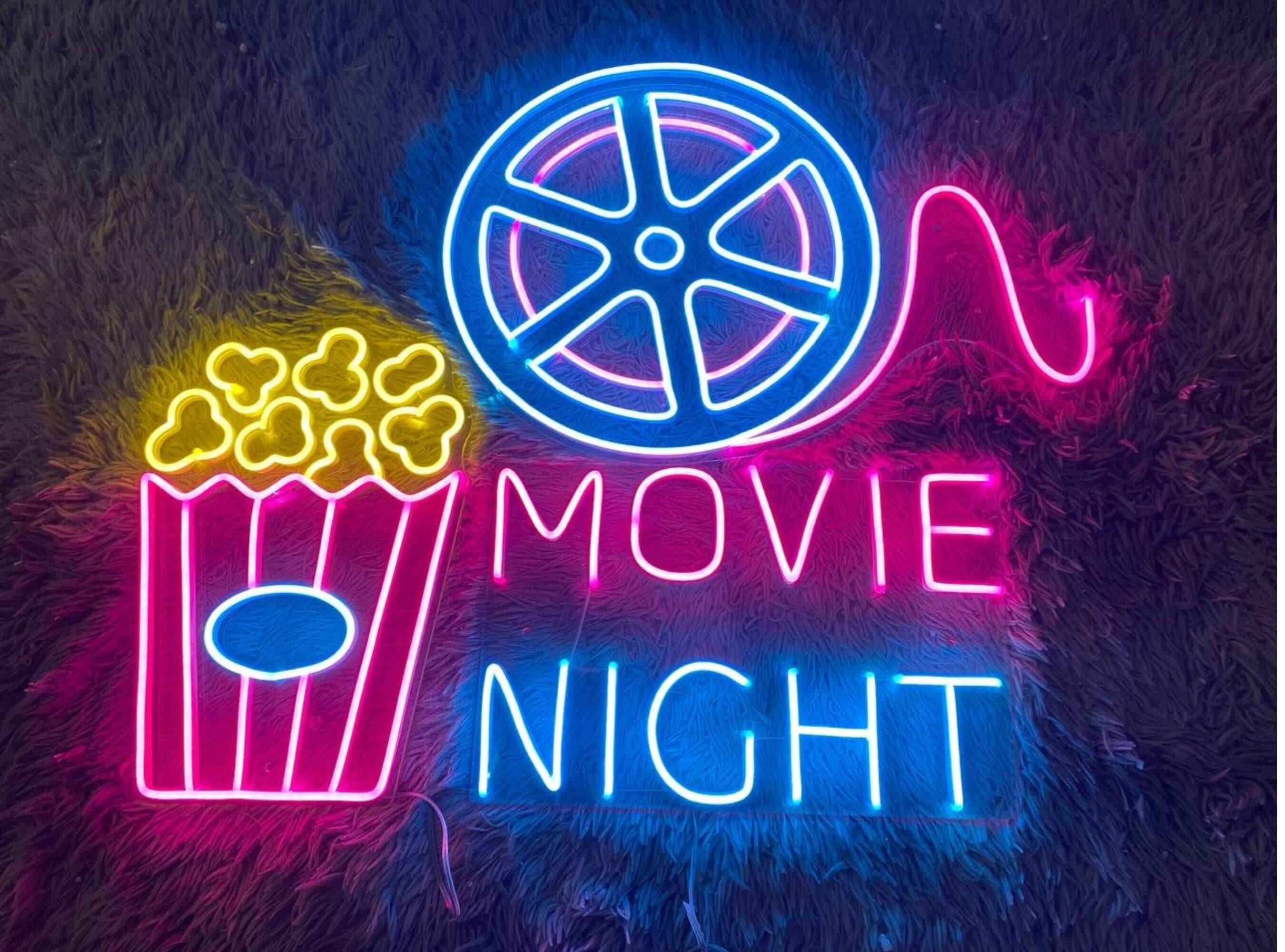 Movie Night Neon Sign Cinema Wall Led Light Decor