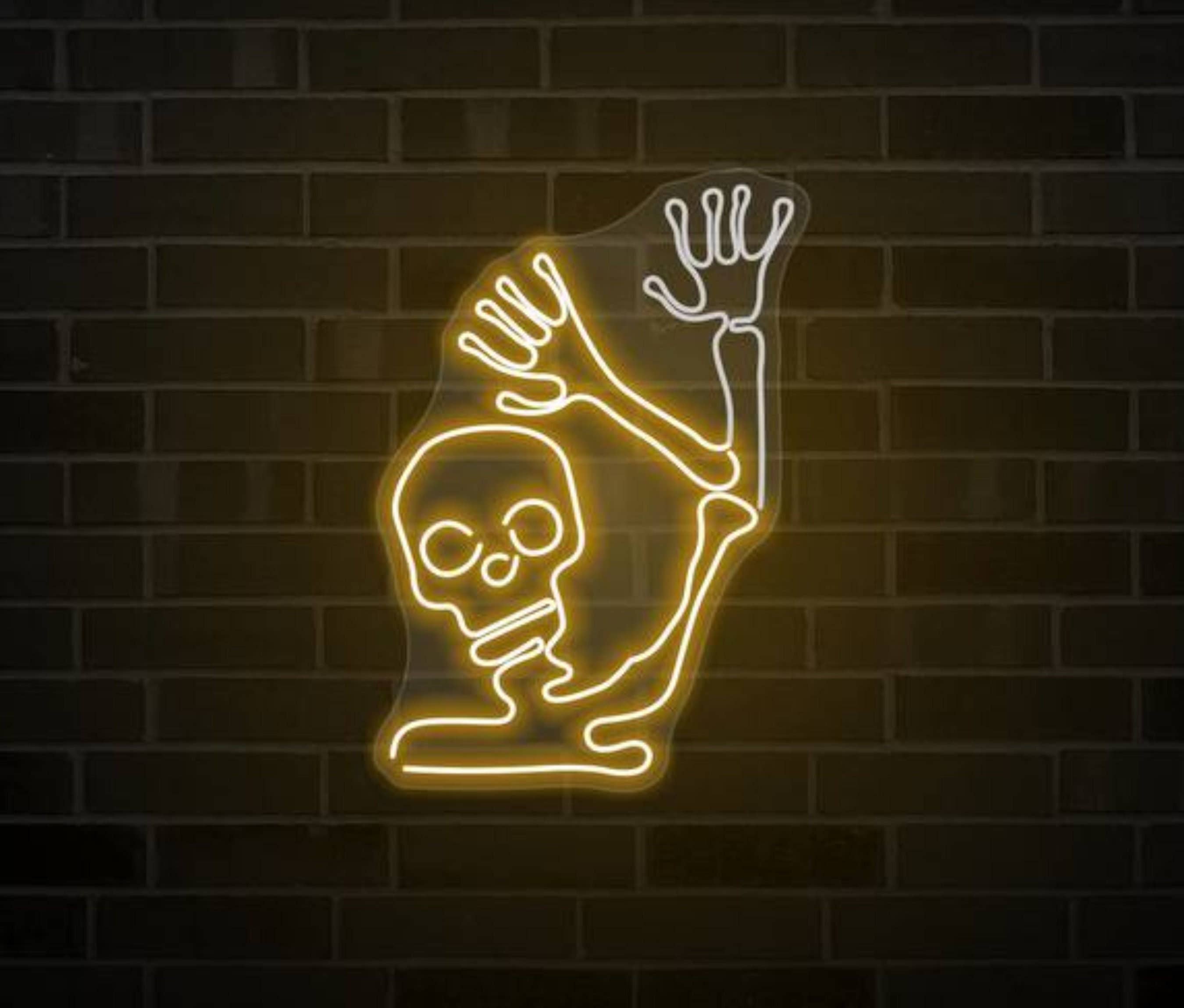 Skeleton Neon Signs Halloween Wall Decor