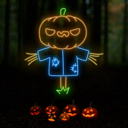 Straw Man Neon Signs Halloween Long-lasting Light Decor