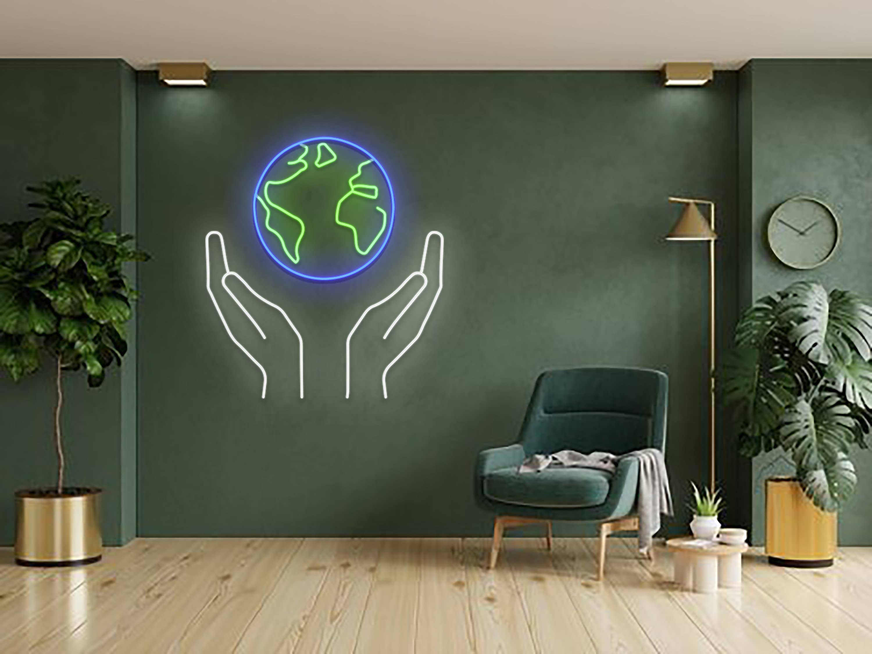 Protect Earth Neon Signs Wall Bedroom Decor