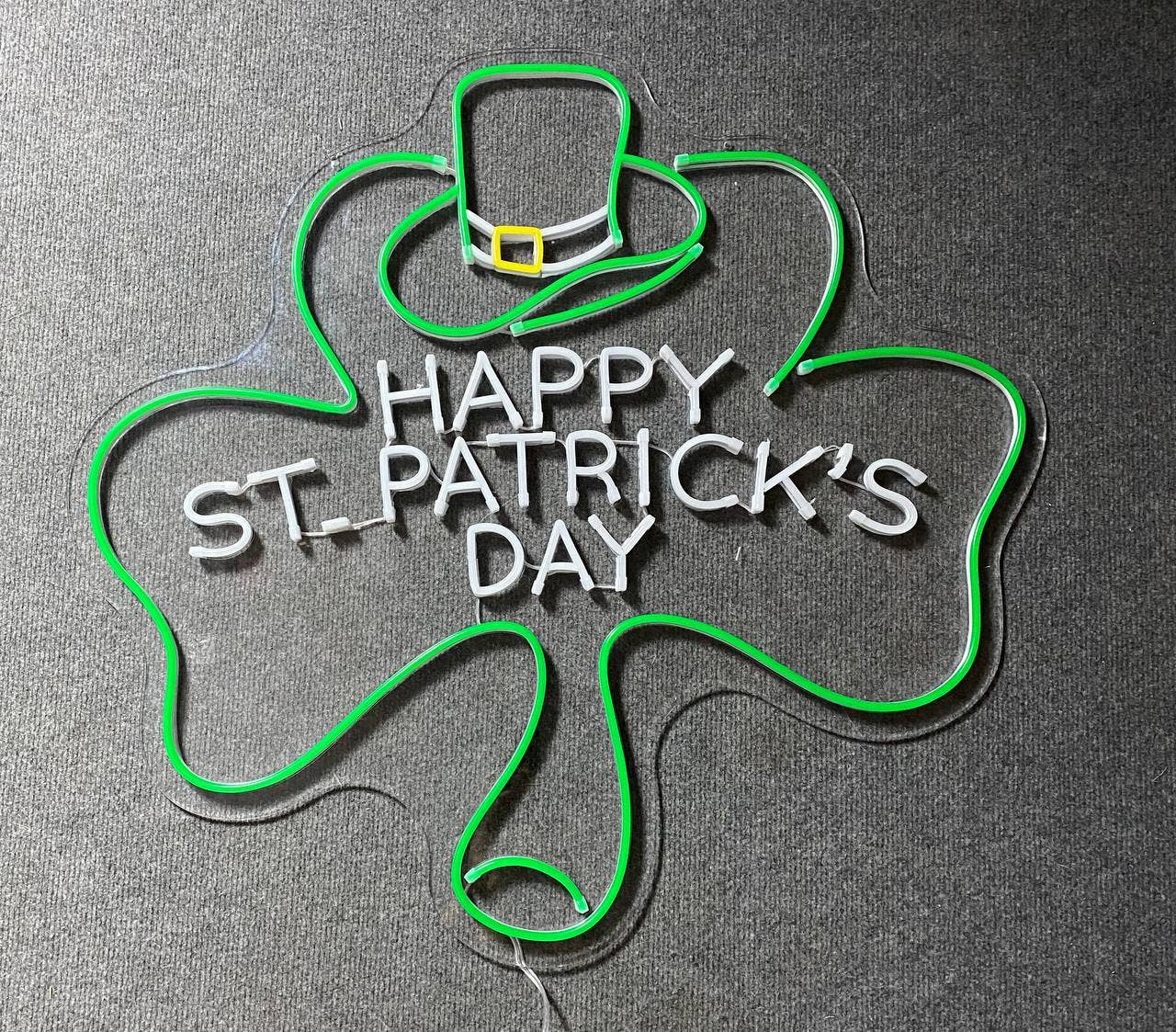 Happy St Patrick's Day Hat Irish Neon Hat Irish Led Sign