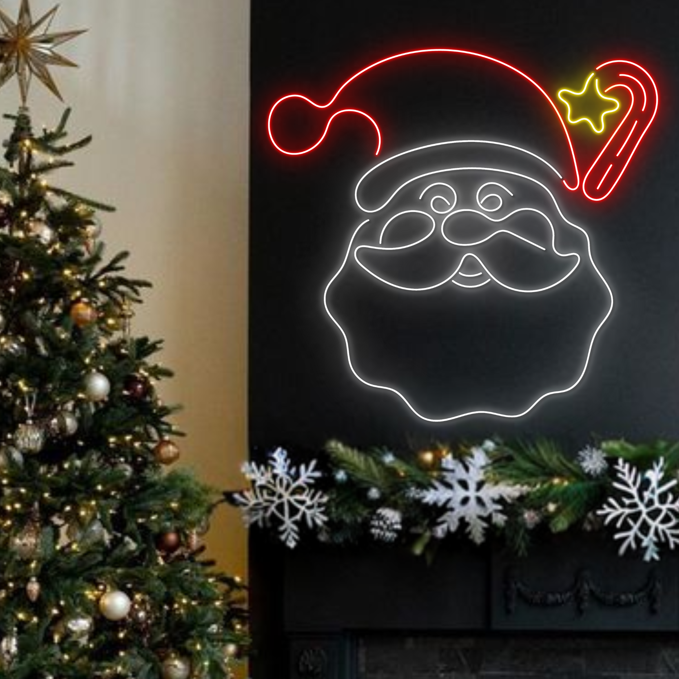 Santa Claus Neon Sign Christmas Long-lasting Lights Decor