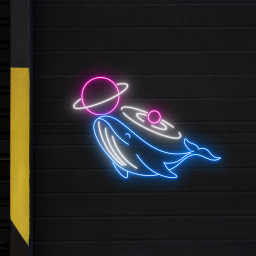 Space Whale Neon Sign Universe Art Wall Decor