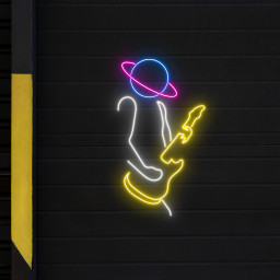 Planet Play Guitar Neon Sign Wall Art Home Decor