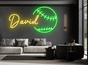 Custom Name Baseball Neon Sign Wall Art Decoration