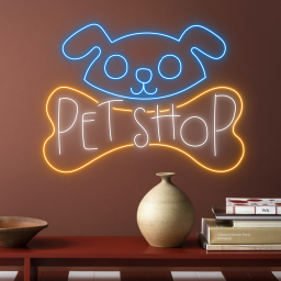 Dog Pet Shop Bone Neon Sign Pet Shop Salon Wall Decor