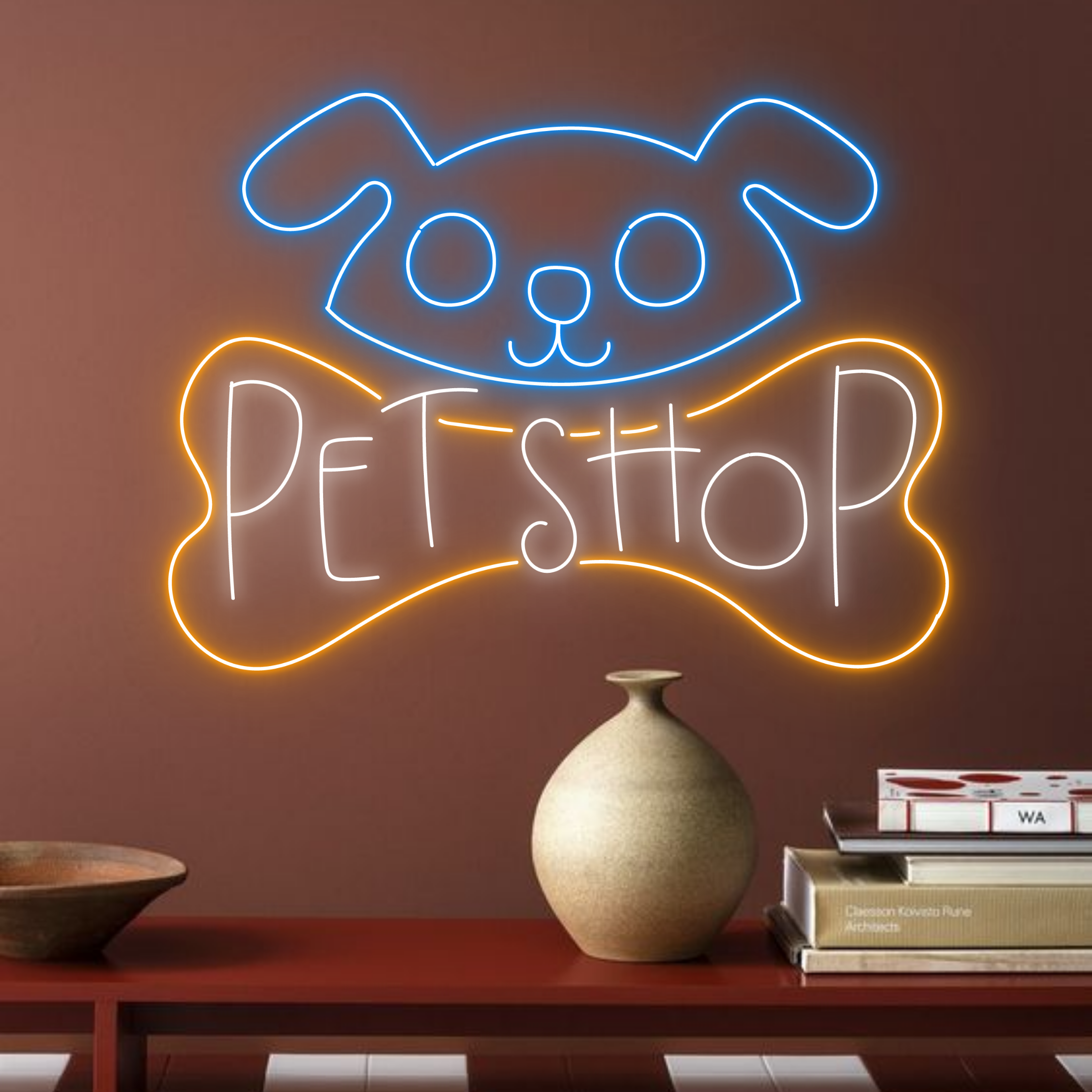 Dog Pet Shop Bone Neon Sign Pet Shop Salon Wall Decor