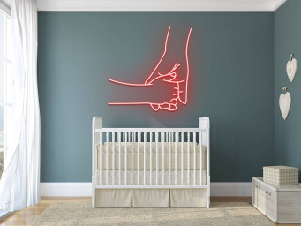 Hand Holding Mom And Baby Neon Sign Mother Day Gifts