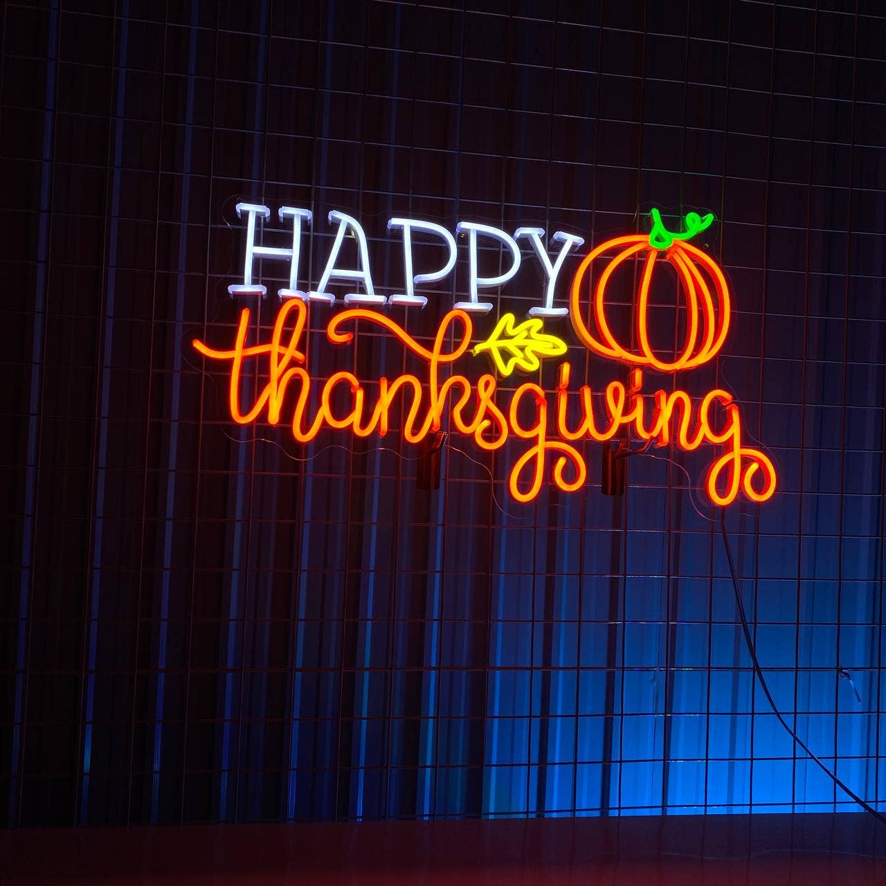 Happy Thanksgiving Pumpkin Neon Sign Thanksgiving Decor