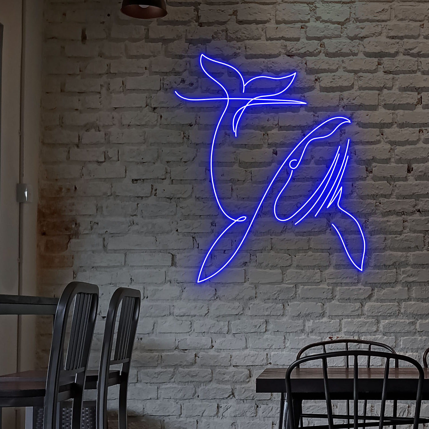 Whale Line Art Neon Sign Wall Decor